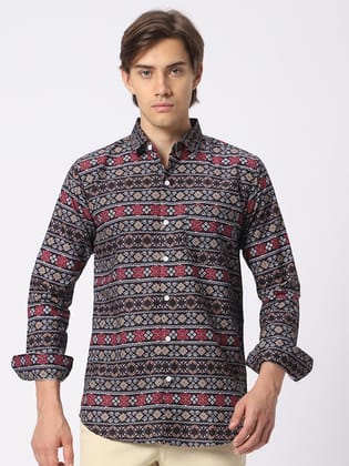 Classic Geometric Printed Casual Shirt