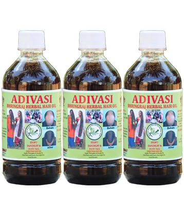 ADIVASI BHRINGRAJ HERBALS - Anti Hair Fall Bhringraj Oil 600 ml ( Pack of 3 )