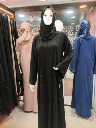 Soft crush Imported fabric Abaya with handwork.