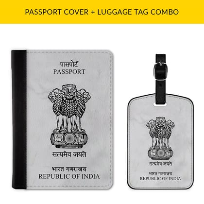 Republic of India Passport & Luggage Tag Combo