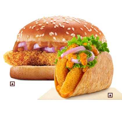 Chicken Makhani Burst Burger + Crunchy Chicken Taco,