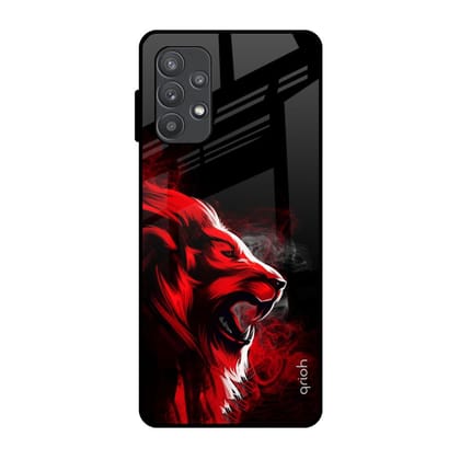Red Angry Lion Glass Case for Samsung Galaxy A72