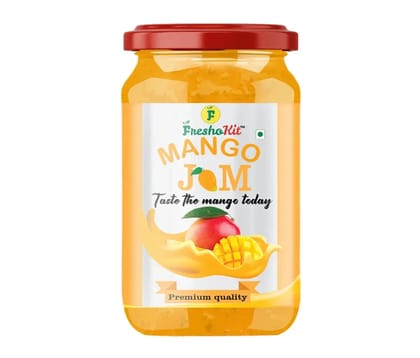 Freshokit Deliciously Homemade Mango Jam | A Taste of Tropical Bliss | Spreader jam | Low Sugar | 70% Mango Content | Plant Based | 500gm