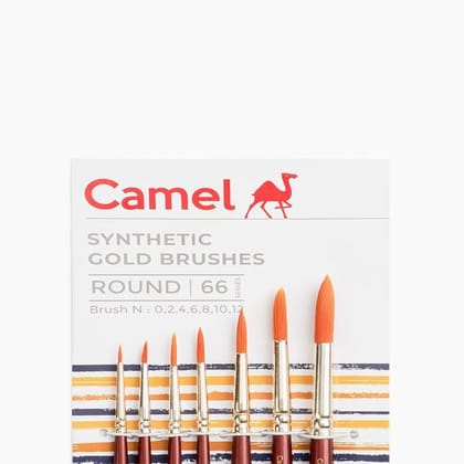 Camel Synthetic Gold Brushes Set Of 7 (Round)