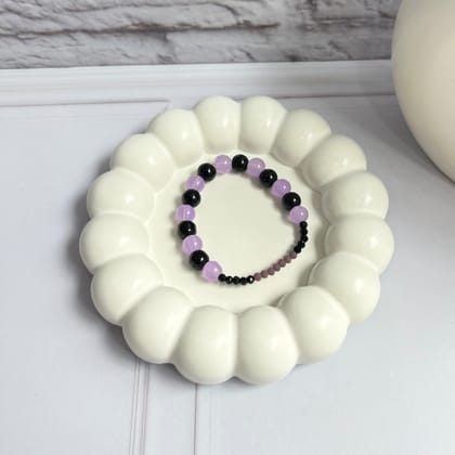 Black Purple Beads Bracelet