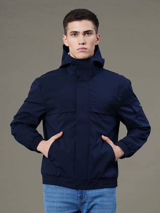 Red Tape Solid Hooded Jacket for Men | Non - Padded & Enhanced Comfort