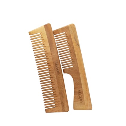 Allure Wooden Neem Comb CD-01+CD-02-2Pcs