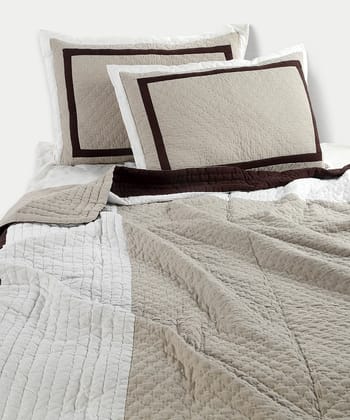 Beige, Cream & Brown Quilted Comforter with 2 Pillow Covers