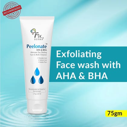 Peelonate AHA & BHA -  Exfoliating cleanser for face and body | 1% salicylic acid, 2% Mandelic acid and 1% kakadu plum-75g