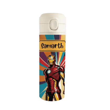 Personalised Stainless Steel Water Bottle - Iron Man's Power Drink