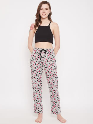 Women's Geometric Shapes Printed Pajama-S