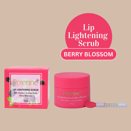 Perenne Lip Lightening Scrub (Berry blossom)With Vitamin C and Shea butter (10 gm)-Pack Of 1 (10gm)