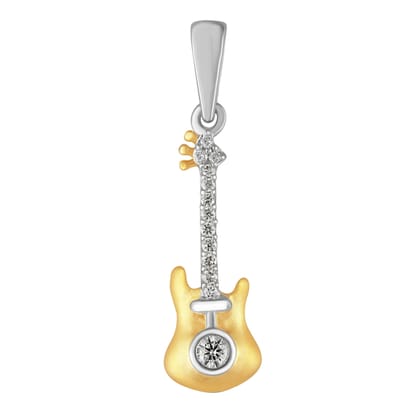 Senco Gold 18K Yellow Gold Rockstar Guitar Diamond Pendant (Gold Weight -  1.6 g / 0.11 Ct / HI-SI)