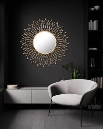 Sunflower Wall Mirror-Golden