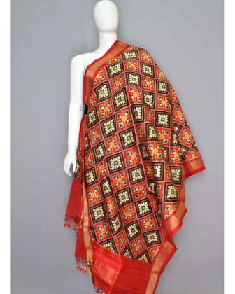 LATEST DOUBLE IKAT MAROON COLOUR RAJASTANI PATTERN DUPATTA