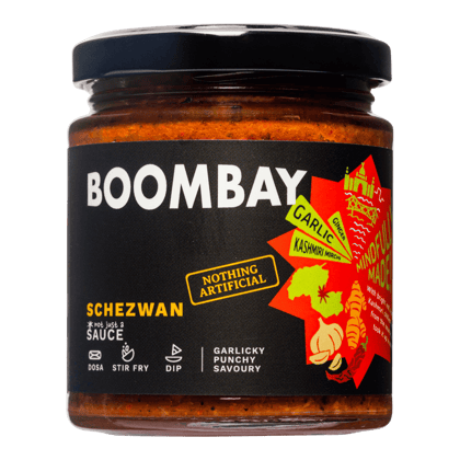 BOOMBAY Schezwan Sauce - Use as a Spread for Dosa, Stir Frys, Dip with Snacks, Marinade for Grill, Spicy Flavour to Noodles, 190 gm