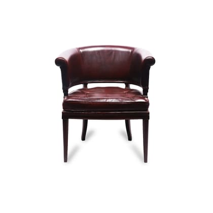 Premium Genuine Leather Chair In Brown Colour-Brown