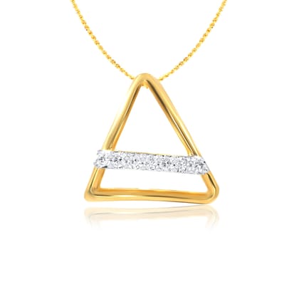 Senco Gold 18K Yellow Gold Bridge of Triangle Diamond Pendant (Gold Weight - 1.51 g / 0.05 carat / HI-SI)