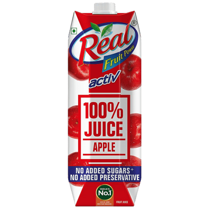 Real 100% Apple Juice - With No Added Sugar & Preservatives, 1 L