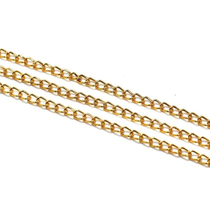 1 Mtr Rose Gold Metal Chain, Link size 5x3mm-Golden / Iron