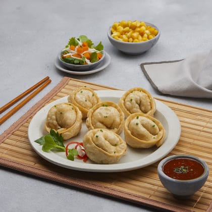 Fried Veg Momos With Momo Chutney