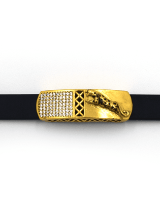 Luxe Black Gold Toned Bracelet