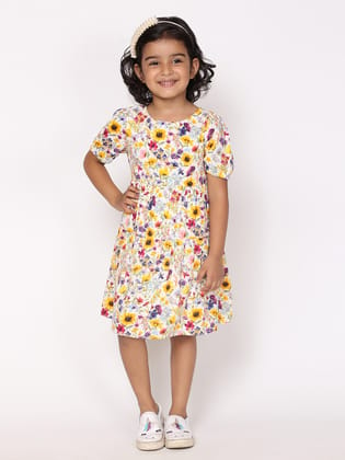 Sally Floral Dress-6 to 7 years / Multicolored