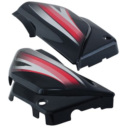 Side Panel / Side Cowl Set Fit For Hero Splendor Pro (New Graphics) Black (Red Sticker)