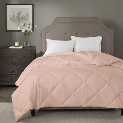 Razzai Summer Season 100 GSM Ac Comforter Super Soft Fluffy Comforter |White-Double / Peach