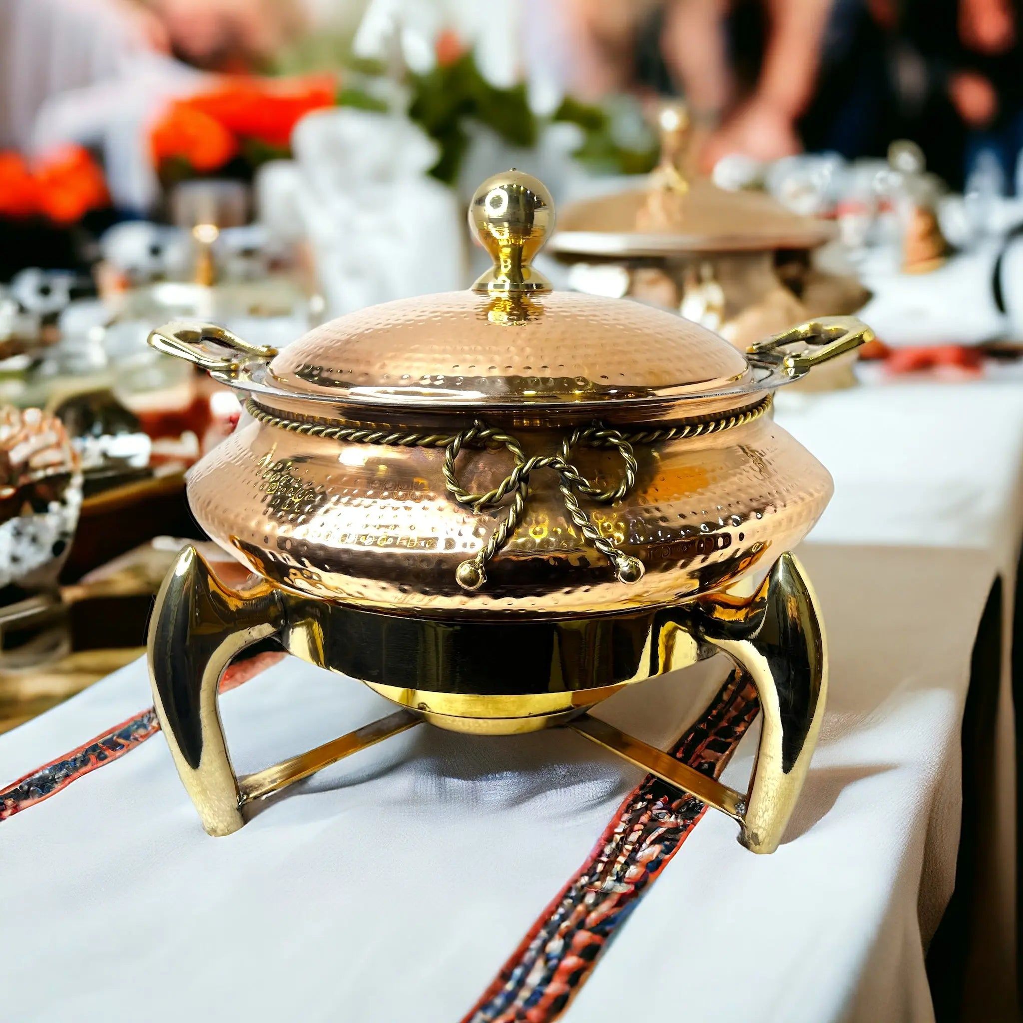 Crockery Wala And Company Pure Copper Chafing Dish New Jersey Style-4 litres