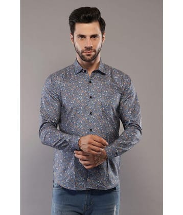 Fabrikart - Navy 100% Cotton Regular Fit Mens Casual Shirt ( Pack of 1 ) - None