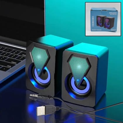 RGB Desktop Speakers, Plug, and Play USB Powered Speaker (2 Pc Set)