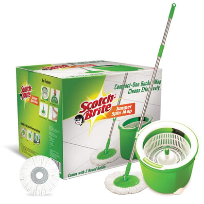 Scotch-Brite Jumper Spin Mop with Round Refill Heads