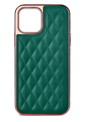 Excelsior Premium Electroplated PU Leather Back Cover case For Apple iPhone 14-Green