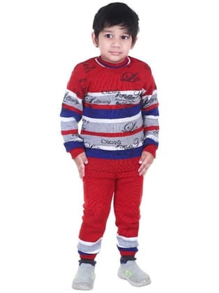 GTwo Red Woollen Blend Boy's Pullover Sweaters ( Pack of 1 ) - None