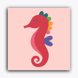 Coloring Sea Horse-Without Frame