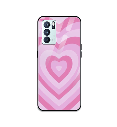 Pink Hearts - Glass Case For Oppo Models-Oppo A7