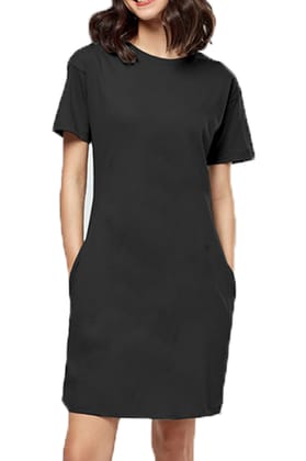 Female T-Shirt Dress-Black / S