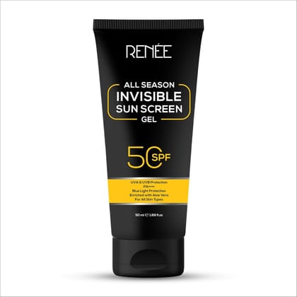 RENEE All Season Invisible Sunscreen Gel 50ml, Spf 50 Broad Spectrum Pa++++