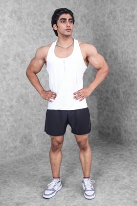 Basic Dry Fit Vest- White-XL
