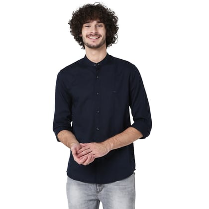 Mandarin Collar Cotton Linen Shirt