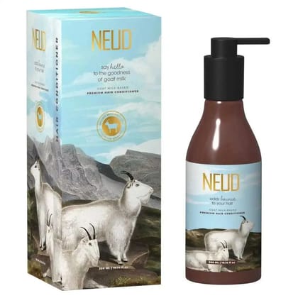 NEUD Goat Milk Hair Conditioner 300 ml for Men and Women - with Free Zipper Pouch