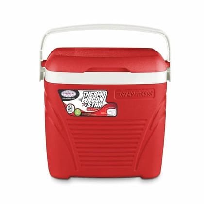 Asian Thermo Wagon Star 20 Litre Insulated Chiller Ice Box | 1 Pc | Travel Party Bar Ice Cubes | Cold Drinks | Medical Purpose | 20 Litre Red