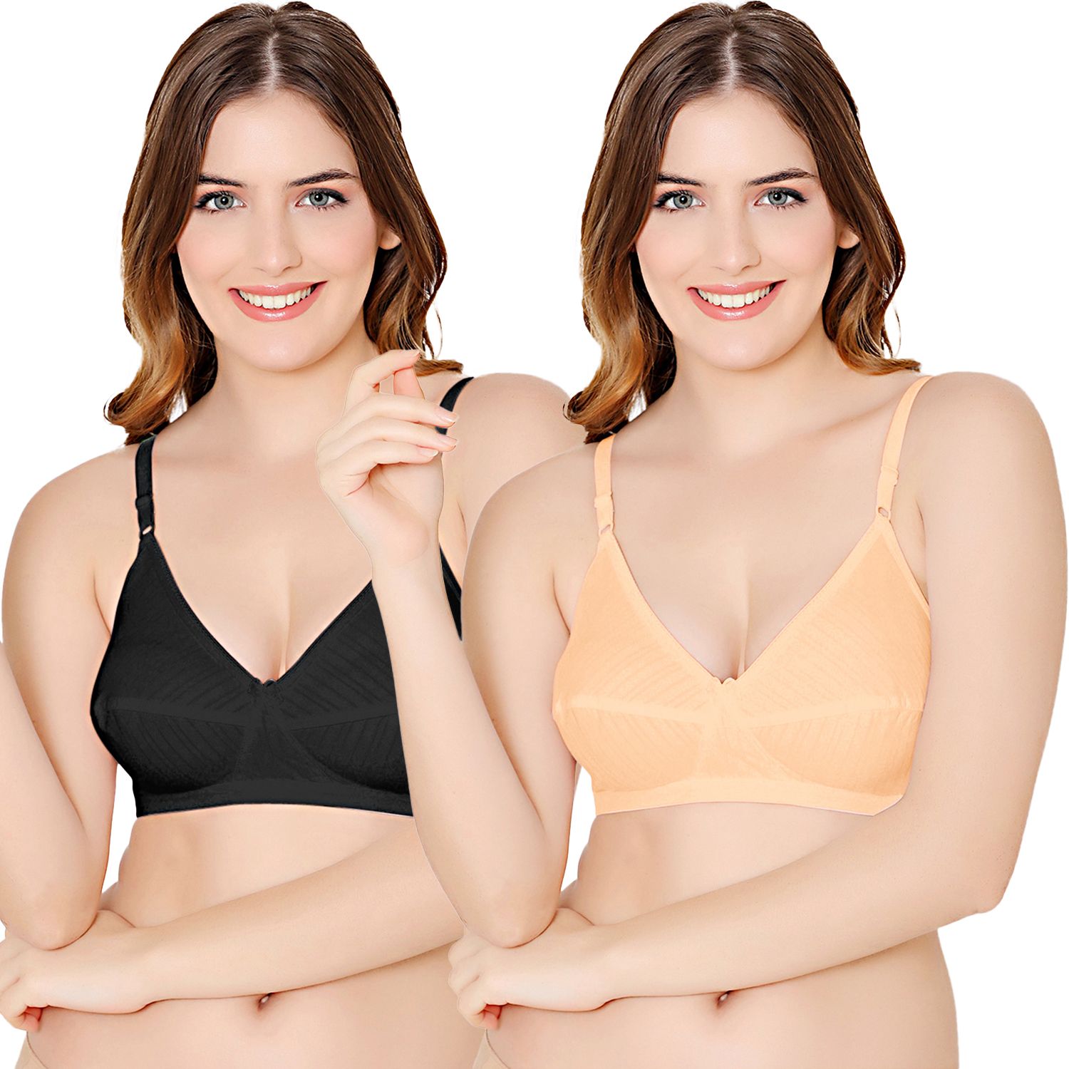 Bodycare polycotton wirefree adjustable straps comfortable non padded bra-1570BS