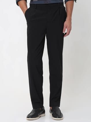 Olive Relaxed Tapered Fit Single Pleated Pants Trouser