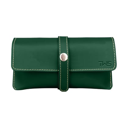 The Wallet Store Leather Eyewear Case for Men & Women Specs Cover - Green