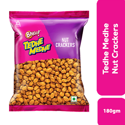 Bingo Tedhe Medhe Namkeen Nut Cracker, 180 gm