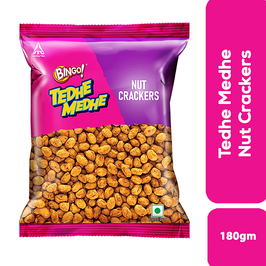 Bingo Tedhe Medhe Namkeen Nut Cracker, 180 gm