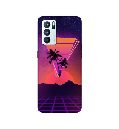 Sunset Grid Synthwave - Hard Cases For Oppo Models-Oppo A83