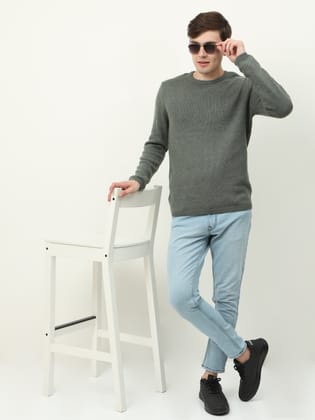 Green Knitted  Jumper-M / Blue Knitted